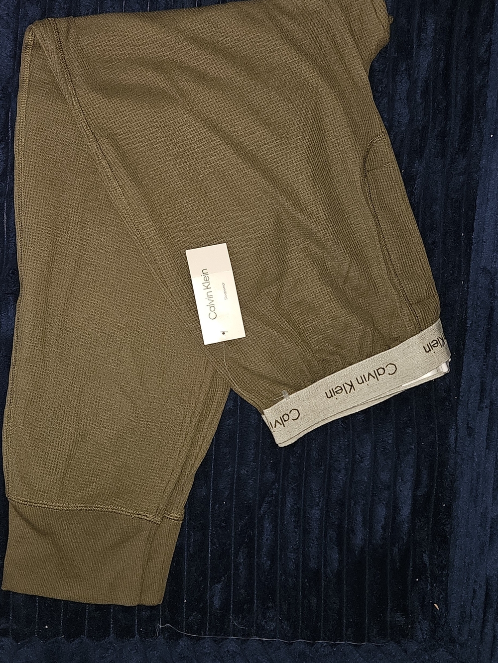NWT Calvin Klein Olive Green Waffle Knit Joggers